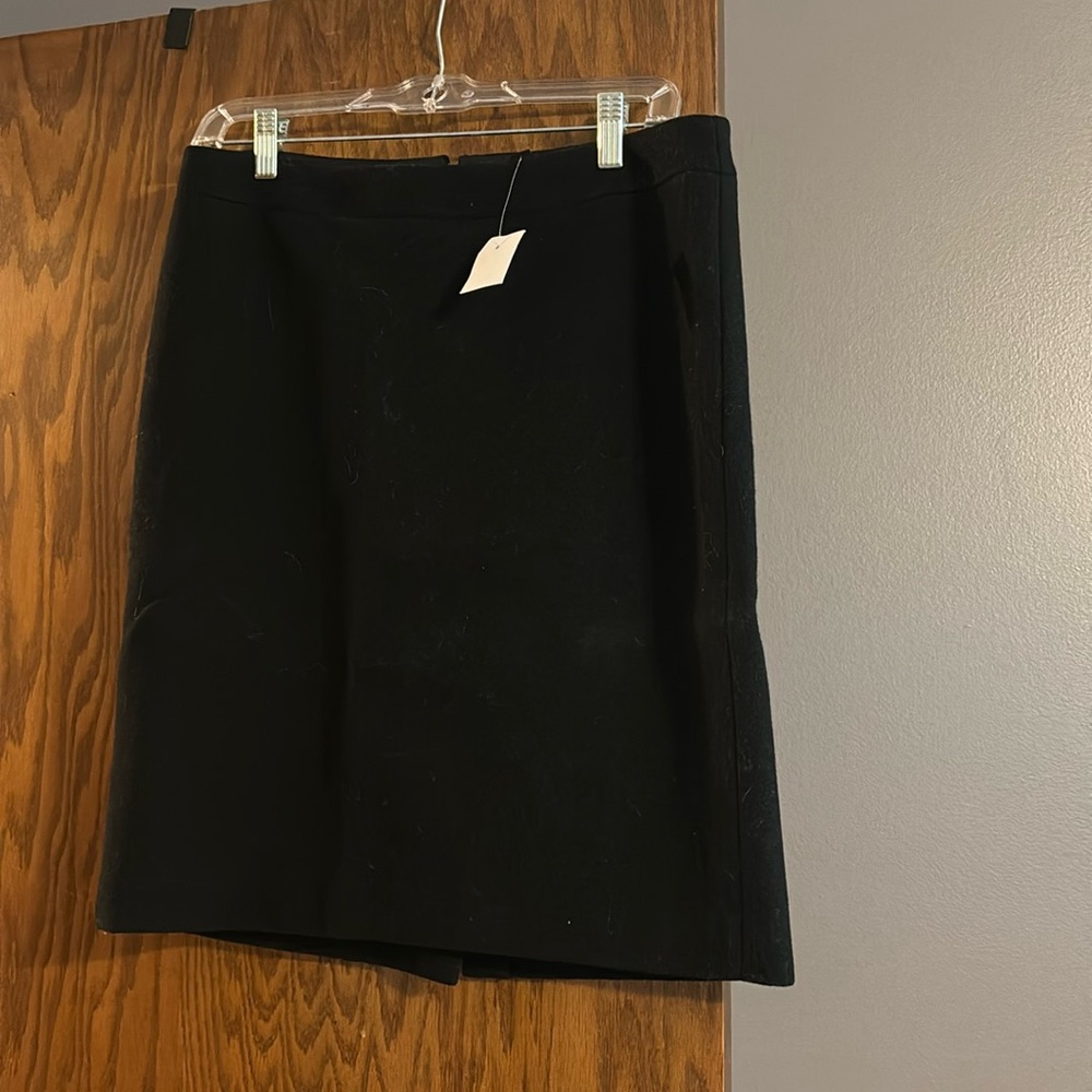 Black wool pencil skirt
